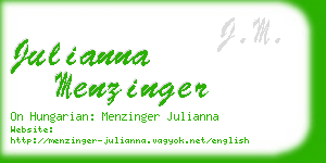 julianna menzinger business card